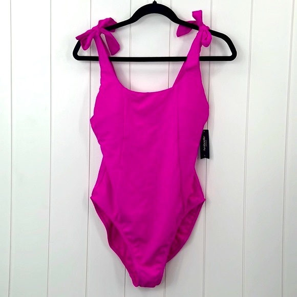 Ambrielle Other - 🆕Ambrielle One Piece Swimsuit Pink With Bow Tie Detail Size Large